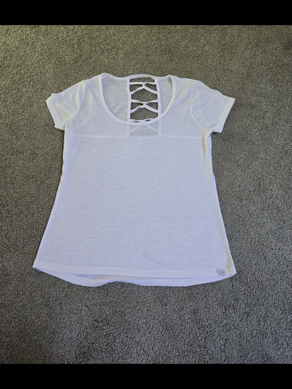 Marika Women's White Short-Sleeve Tee with Crisscross Back